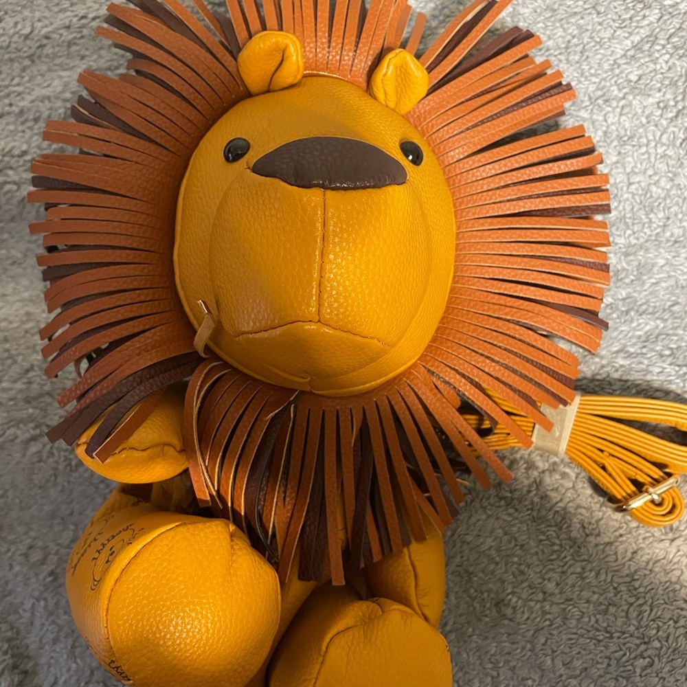 Lion leather printed purse/ book bag